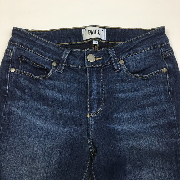PAIGE Transcend Wash Verdugo Ankle 5 Pocket Logo Hardware Jeans - Picture 5 of 11